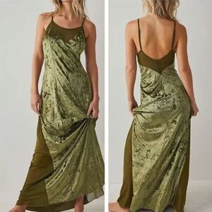 Free People Intimately Look Your Best Velvet Maxi Slip dress